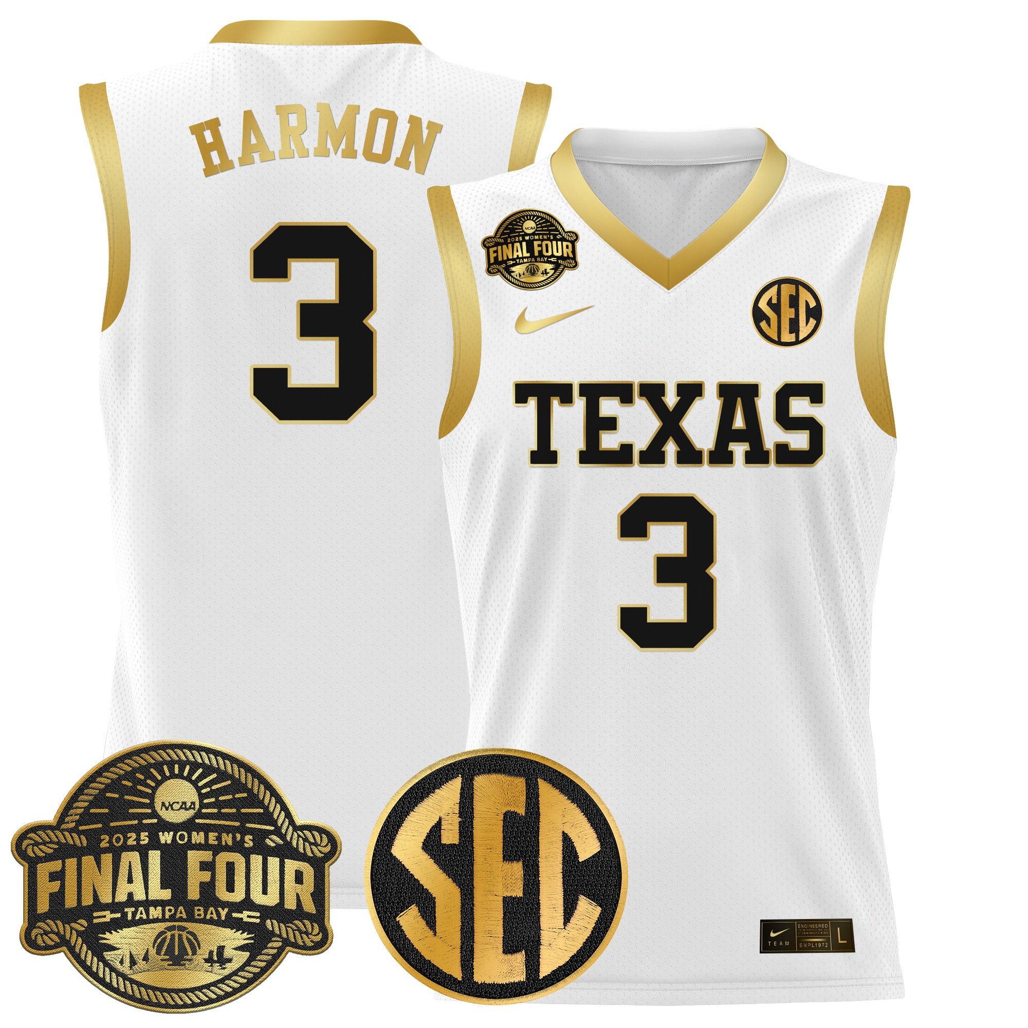 Men Texas Longhorns #3 Harmon White Nike 2025 Final Four Patch Lightweight Basketball NCAA Jerseys